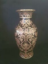 Bombay Company Vase - Black Base With Gold Taupe Leaves All Over picture