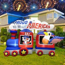 8FT Independence Day Inflatable Train Yard 4Th of July Outdoor Decor Decorations picture