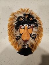 Vintage  Ceramic Healing Shaman Mask w/feathers and beads Native American Arts  picture