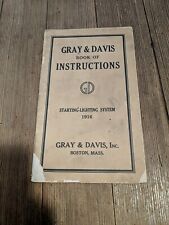 GRAY & DAVIS BOOK OF INSTRUCTIONS 1916 EARLY RARE AUTO STARTING-LIGHT. VTG RARE picture