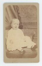 Antique CDV Circa 1870s Adorable Young Child in White Dress Byerly Frederick, MD picture
