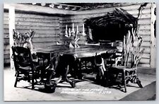 RPPC~Baldwin Michigan~Interior Of Shrine Of The Pines Cabin~Real Photo Postcard picture