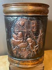 French Vintage Copper Collectable Planter/ Wastebasket French Country Scene picture