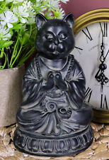 Buddha Cat Statue Meditating Zen Cat Figurine Cat Memorial Or Spiritual Decor picture