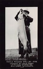 RPPC Muskie Pike Fishing Louie Spray No Exaggeration Photo Vtg Postcard A19 picture