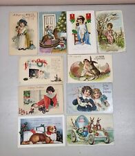 Lot of 10 Antique Christmas & Easter Post Cards Early 1900’s picture