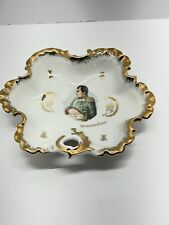 8” Napoleon Bonaparte Waterloo Dish W/gold Porcelaine De Luxe Corse FRANCE picture