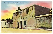 Santa Fe New Mexico NM - Oldest House in the USA Vintage Linen Postcard picture