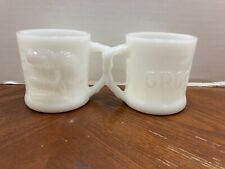 Vintage Set of 2 GROG Coffee Mugs Milk Glasses picture