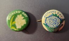 Antique Vintage Mother's Day Pin (lot of 2) Dietz Judson Press Button 3/4