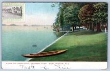 1910 BURLINGTON NJ DELAWARE RIVER PHILADELPHIA ZOO POSTER STAMP FRONT POSTCARD picture