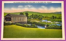 Vintage Postcard VERMONT Green Mountains Otter Creek Covered Bridge UNPOSTED picture