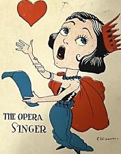 Div Back 07-15’ COMIC PC OPERA SINGER In FLAPPER Garb Artist Singed E. Weaver picture