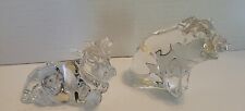 Vtg Princess House Pets 24% Lead Crystal Farm Cow & Pig Figurines Paper Weight picture