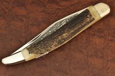 KISSING CRANE SOLINGEN GERMANY POWDERHORN JUMBO STAG TOOTHPICK KNIFE NICE (15748 picture