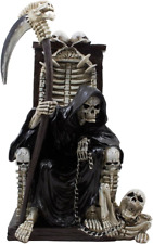 Decorative Spooky Grim Reaper Sitting on Bone Throne of Skeletons and Skulls Sta picture