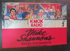 1980s postcard ST LOUIS KMOX RADIO Cardinals Mike Shannon's steaks advertising picture