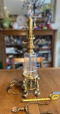 Large Brass & Glass Chapman Nautical Table Lamp 25.5” Tall Crystal Finial picture
