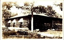 Vintage RPPC Photo Michigan MI Postcard Gene Moore L Lakes Baldwin Log Cabin  picture
