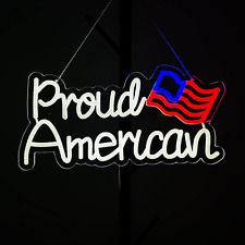 Proud American Neon LED Sign Art Wall Light Beer Bar Club Bedroom Hotel Pub Cafe picture
