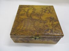 Vintage Wood Box Decorated with Flowers picture