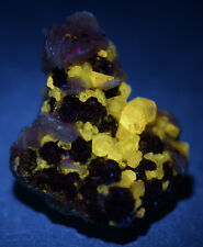 Cerussite crystals, Barite, fluorescent yellow. Morocco. 2.1 cm. picture