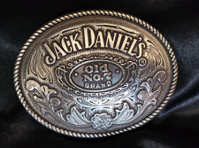 Vintage Jack Daniels Old No. 7 Brand 2005 cowboy style Belt Buckle Silver LIT picture