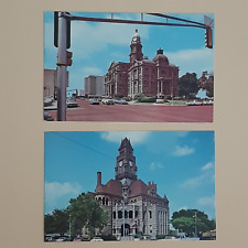 Fort Worth Decatur Tx  Court House Tarrant Wise County  postcard lot of 2 picture
