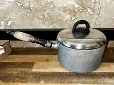 Vintage Wear Ever Aluminum Pot Saucepan 702 1/2 With Lid Wood Handle picture