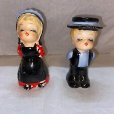 VTG RARE Large 1950's Amish Kissing Man Lady Salt Pepper Shakers Made in Japan picture
