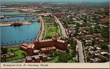 Aerial Waterfront Park St. Petersburg FL Vinoy Hotel Marina Cars Postcard UNP picture