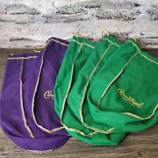 Lot of 6 Crown Royal Purple (2) And Green (4) Bags 9” x  7” Drawstring Gift Sack picture