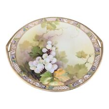 Antique Nippon HandPainted Large Platter Dish Plate W Handles Textured Porcelain picture