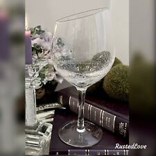 Pier 1 Wine Glasses Angled Rim Wine Glass Vintage Clear Crackle Pier 1 Glass * picture