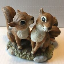 Homco Masterpiece Porcelain Sweetheart Squirrels Chipmunks 1990  picture