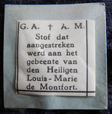 ANTIQUE RELIC RELIQUARY HAND FOLDED PAPER ENVELOPE St. L. M. G. de Montfort (z1) picture