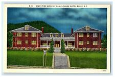 c1940's Night Time Scene Of Daniel Boone Hotel Boone North Carolina NC Postcard picture