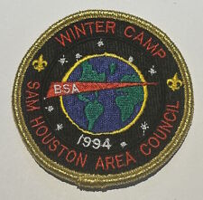 1994 Sam Houston Council Winter Camp Gold Mylar Patch Texas  Boy Scout BSA  TK4 picture