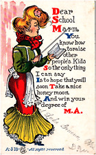 Dear School Marm Pretty Gibson Girl Teacher Lake Geneva WI 1907 Postcard UDB picture