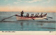 Postcard Beach Scene The Life Boat Afloat  c. 1900s picture