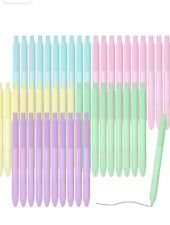 50 Retractable Pastel Gel Ink Pens Shuttle Art 11 Pack Black Ink Pens Cute Pens picture