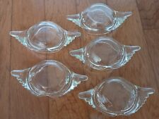 Lot / Set of 5 Clear Glasbake Glass Deviled Stuffed Crab Shells Dishes picture
