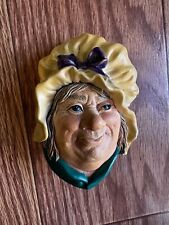 Vintage 1964 Bossons Head wall sculpture Dickens' Sarah Gamp Chalkware England picture
