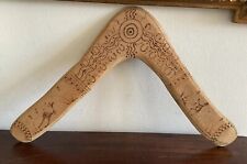 Fantastic Carved Wooden Boomerang- Signed 2006 picture