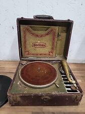 VINTAGE Cecilian MELOPHONIC Wind Up Phonograph - Record Player 78 Read  picture