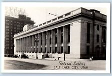 Salt Lake City Utah UT Postcard RPPC Photo Federal Building Cars c1930's Vintage picture