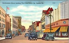 Postcard Northampton Street Looking West from Center Sq Easton Pa [co] picture