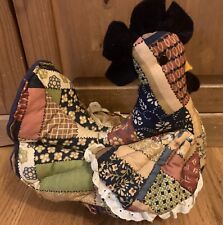 vintage 1970s “Quilted” Rooster Bread Basket Granny Core Rustic Farmhouse picture