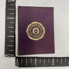 Vtg circa 1910s CUSHING ACADEMY Prep School Tobacco Premium Leather Patch 11AI picture