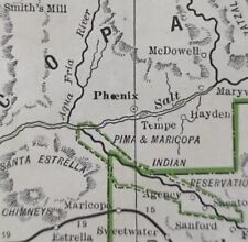 Vintage 1885 ARIZONA TERRITORY Map 11